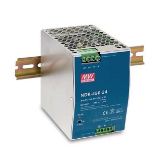 led-netzteil well hutschiene 24v mean fur 480w