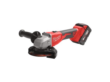 Milwaukee M18 BLSAG125X-402X, Aku bezuhlíková úhlová bruska 125 mm s posuvným spínačem akumulátorové řady M18 se 2 akumulátory a inteligentní nabíječkou