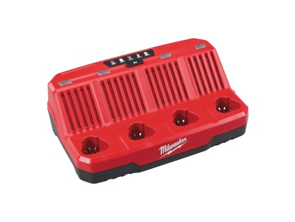 Milwaukee M12 C4, nabíječka se 4 porty pro nabíjení až 4 akumulátorů akumulátorové řady Milwaukee M12