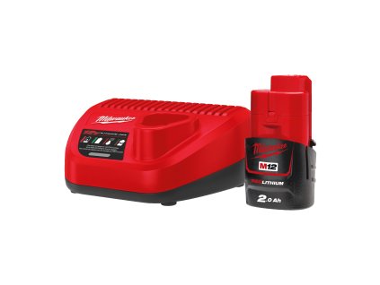 Milwaukee M12 NRG-201, sada akumulátoru M12 B2 a nabíječky C12 C akumulátorové řady M12