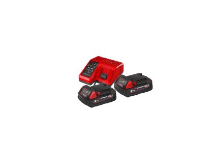 Milwaukee M18 NRG-202, M18™ NRG sada 2 akumulátorů M18 B2 a inteligentní nabíječky M12-18 C