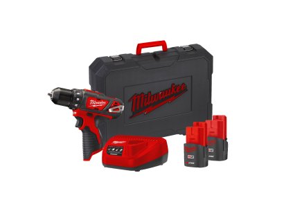 Milwaukee M12 BDD-152C, Aku kompaktní vrtačka/šroubovák akumulátorové řady M12™ v setu se 2 akumulátory M12 B a nabíječkou C12 C