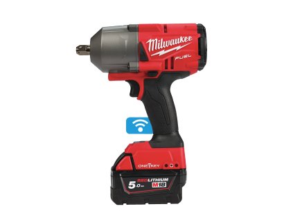 Milwaukee M18 ONEFHIWP12-502X, Aku ½″ rázový utahovák s aretačním čepem akumulátorové řady M18 FUEL™ONE-KEY™ v setu se 2 akumulátory M18 B5 a rychlonabíječkou M12-18 FC v HD boxu