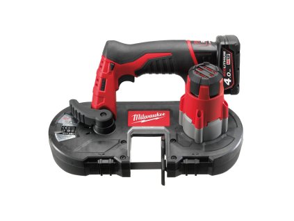 Milwaukee M12 BS-402C, Aku kompaktní pásová pila akumulátorové řady M12™ se řeznou kapacitou 41 mm v setu se 2 akumulátory M12 B4 a nabíječkou C12 C