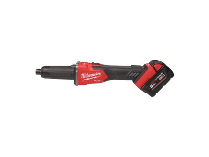 Milwaukee M18 FDGRB-502X Set aku přímé brusky s posuvným spínačem akumulátorové řady M18 FUEL™ se 2 akumulátory M18 B5 a rychlonabíječkou M12-18 FC v HD boxu