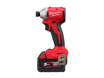 Milwaukee M18 BLIDR-502X Set aku bezuhlíkového rázového utahováku ¼″ Hex akumulátorové řady M18™  se 2 akumulátory M18 B5 a rychlonabíječkou  M12-18 FC v HD boxu