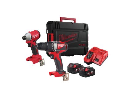 Milwaukee M18 BLPP2B3-502X Sada bezuhlíkového aku nářadí akumulátorové řady M18™ se 2 akumulátory M18 B5 a rychlonabíječkou M12-18 FC