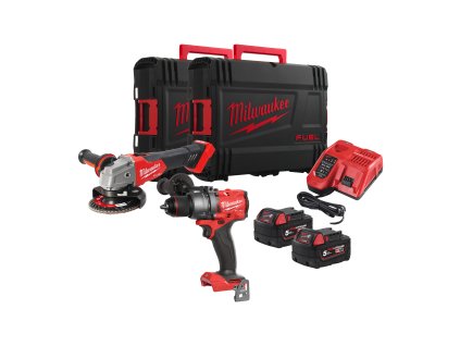 Milwaukee M18 FPP2E3-502X Promo sada nářadí M18 FUEL™ se 2 akumulátory M18 B5 a rychlonabíječkou M12-18 FC v HD boxu.