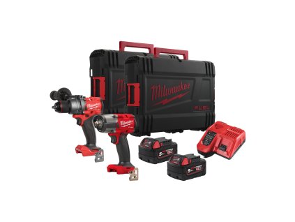 Milwaukee M18 FPP2F3-502X Promo sada nářadí M18 FUEL™ se 2 akumulátory M18 B5 a rychlonabíječkou M12-18 FC v HD boxu.