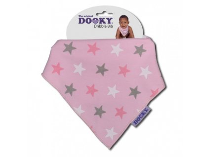 Dooky Podbradník Dribble Bib Pink Star