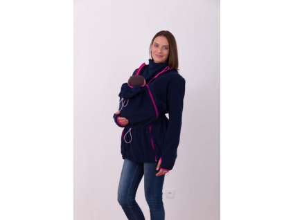 nina nosici fleece mikina s kapuci pouze pro predni noseni tm modra