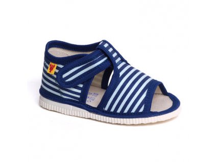RAK papučky otvorené blue strips/modré pásiky