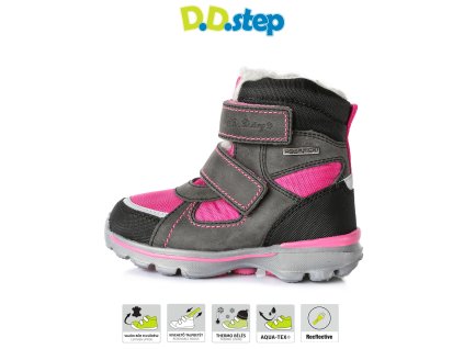 D.D.STEP zimné topánky s membránou - Dark grey
