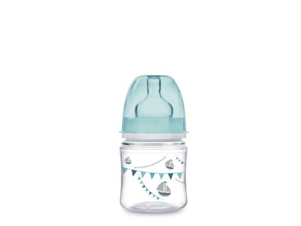 Canpol babies dojčenská antikoliková fľaša široká EasyStart 120 ml 0m+Let´s Celebrate modrá