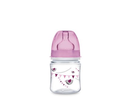 Canpol babies dojčenská antikoliková fľaša široká EasyStart 120 ml 0m+Let´s Celebrate ružová