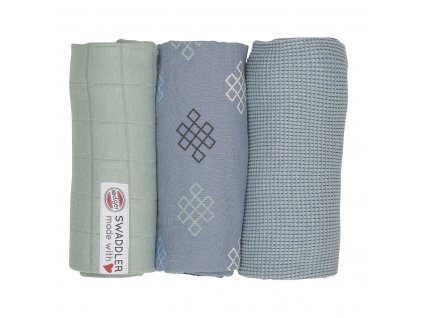 LODGER Swaddler Empire Knot 3balení 70 x 70 cm Eau Blu