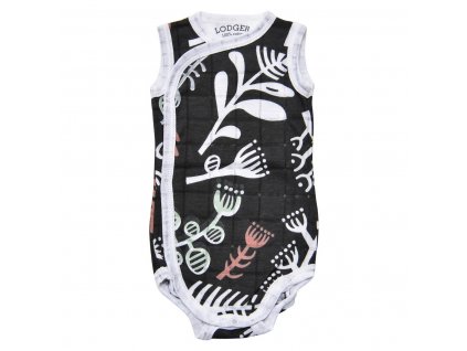 LODGER Body Romper Fold Over Botanimal Raven