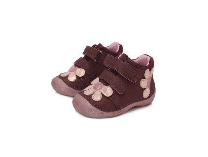 D.D.STEP kožené topánky Raspberry - kvetinka