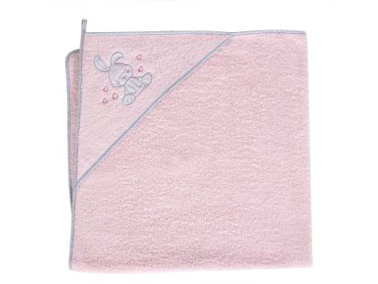 Ceba Osuška s kapucňou Froté 100x100 Králik ružová Ceba W-815-097-137