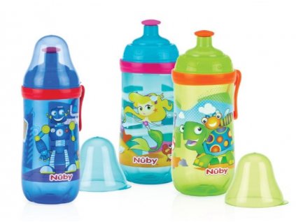 Nuby Fľaša športová s vysúvacím náustkom 360ml, 18m+ AGS_ID1250