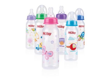 Nuby Fľaša dojčenská 1-2-3 prietok 240ml, 0-12m+ AGS_ID1486
