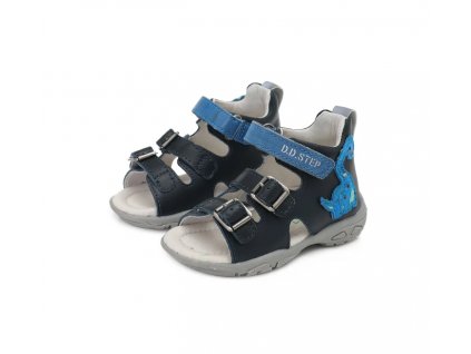 D.D.STEP kožené sandále Royal blue DINO
