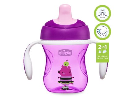 Chicco Hrnček Chicco Trénujeme s držadlami 200 ml, fialový 6m+ AGS_06921.100V