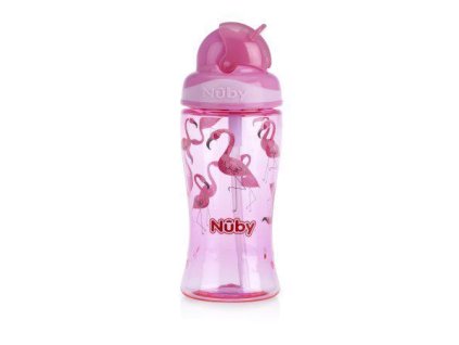 Nuby Hrnček netečúci so sklápacou slamkou 360 ml-ružová AGS_NV0414022P
