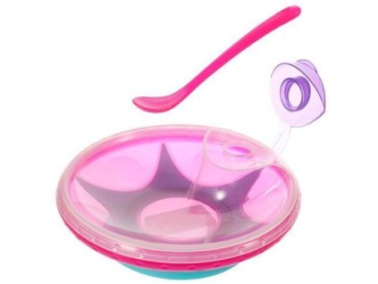 Nuby Miska udržujúca teplo s lyžičkou 3m+ ružová AGS_ID5342p