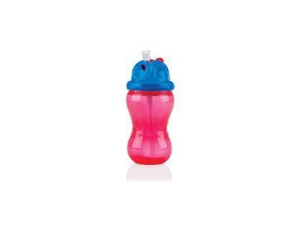 Nuby Hrnček netečúci s mäkkou sklápacou slamkou a regulovateľným prietokom 360ml, 12m+ červený AGS_NV0404001r