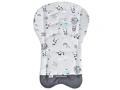 Eko Vložka do kočíka bavlnená Panda Grey 70x48cm AGS_PD-03-PANDA-GREY