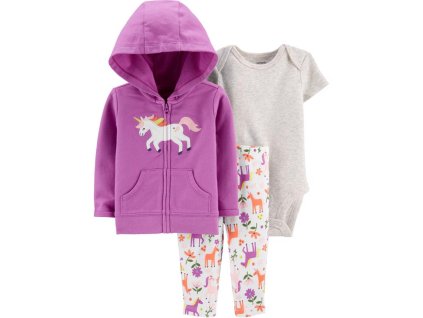 CARTERS Set 3-dielny body, mikina, nohavice Unicorn dievča 6m