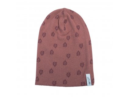 LODGER čiapka Beanie Print Rib Rosewood