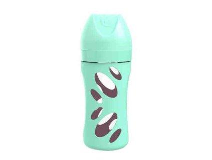 TWISTSHAKE TWISTSHAKE Dojčenská fľaša Anti-Colic sklenená 260ml (cuml.M) Pastelovo zelená