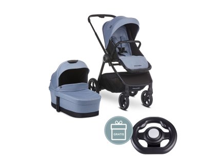 EASYWALKER EASYWALKER Kočík kombinovaný Rudey Steel Grey + darček volant na hranie ku kočíku