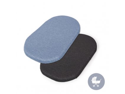 CEBA CEBA Plachta do kočíku 73-80 x 30-37 cm 2 ks Dark Grey+Blue