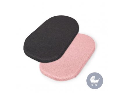 CEBA CEBA Plachta do kočíku 73-80 x 30-37 cm 2 ks Dark Grey+Pink