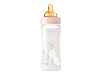 CHICCO Fľaša dojčenská sklo Chicco Original Touch latex, 240ml - dievča