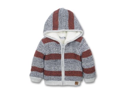 DIRKJE Sveter s kapucňou D-CUTIE IS MY SUPERPOWER 68 Navy+grey+rusty brown