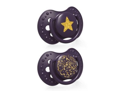 LOVI LOVI Silikónový cumlík dynamický Stardust 3-6 m 2 ks - dievča