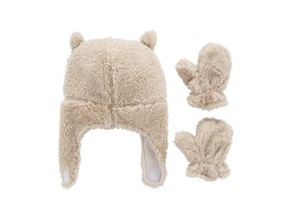 CARTERS CARTER'S Set 2dielny sherpa čiapka-rukavice-béžová, 12-24 m /veľ. 92