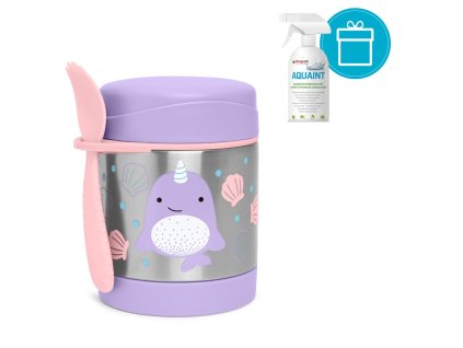 AQUAINT SKIP HOP Zoo Termoska na jedlo s lyžičko/vidličkou Narval 325 ml, 12 m+ + AQUAINT 500 ml