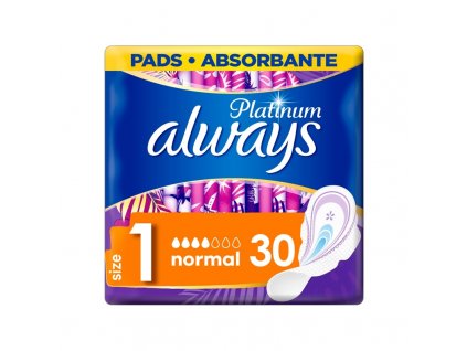 ALWAYS ALWAYS Platinum Normal (veľkosť 1) menštruačné vložky s krídelkami 30 ks