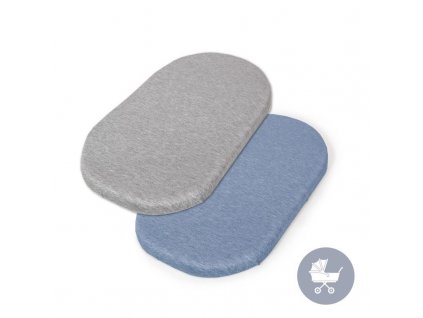 CEBA CEBA Plachta do kočíku 73-80x 30-37 cm 2 ks Light Grey+Blue