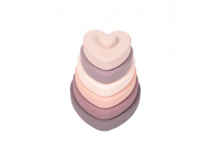 Silikónová stohovacia hryzátka B-Silicone Hearts