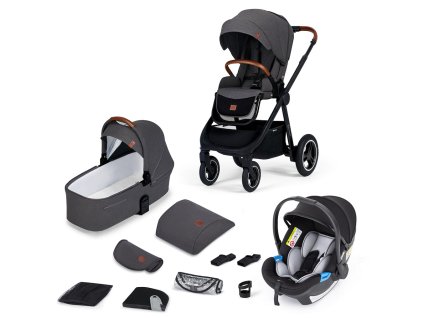 KINDERKRAFT KINDERKRAFT Kočík kombinovaný Everyday 3v1 Black Dark Grey