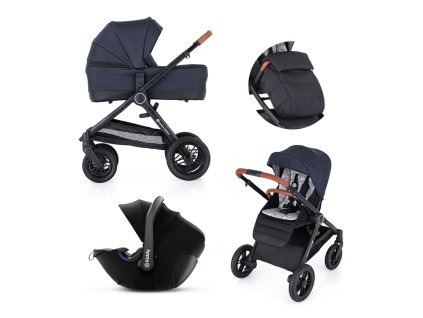 PETITEMARS PETITE&MARS Kočík kombinovaný 3v1 Trails Anthracite Blue