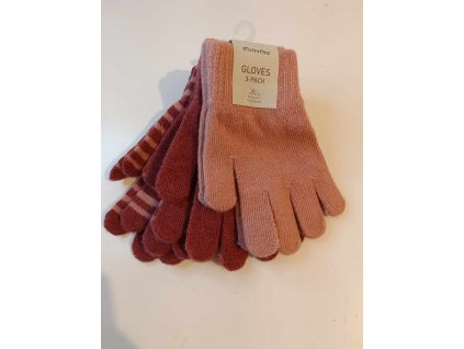 Minymo Vlnené prstové rukavice - Roan Rouge, 3ks