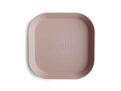 Mushie hranaty tanier blush