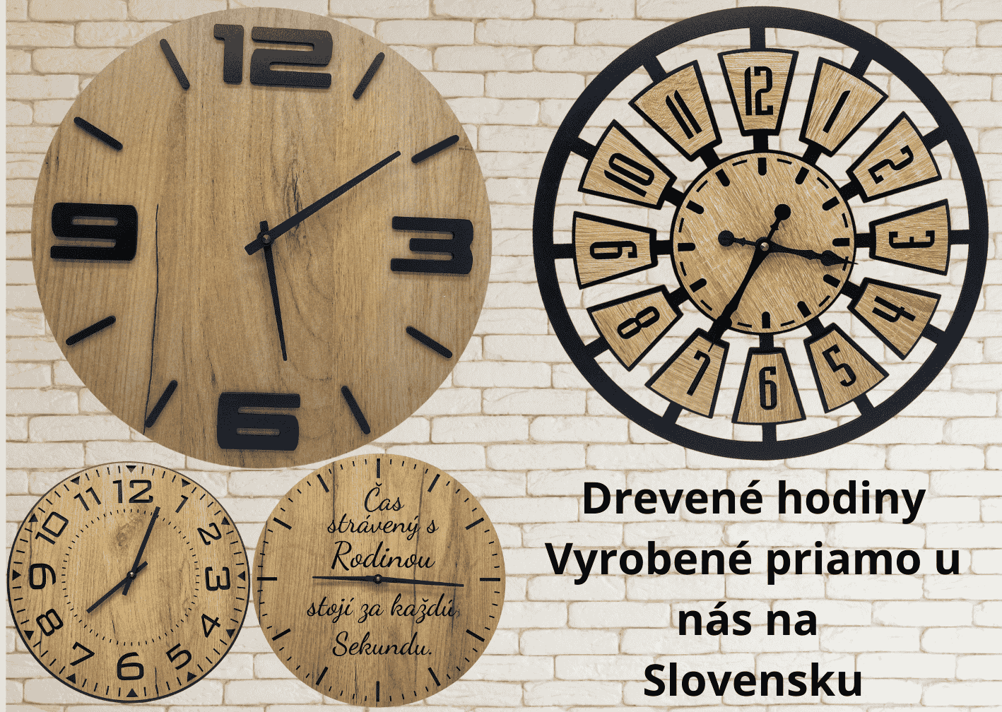 Drevené hodiny na stenu